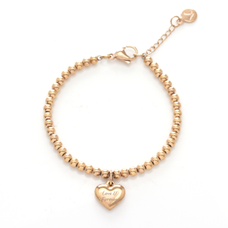 Stainless Steel Heart Engraved Bracelet