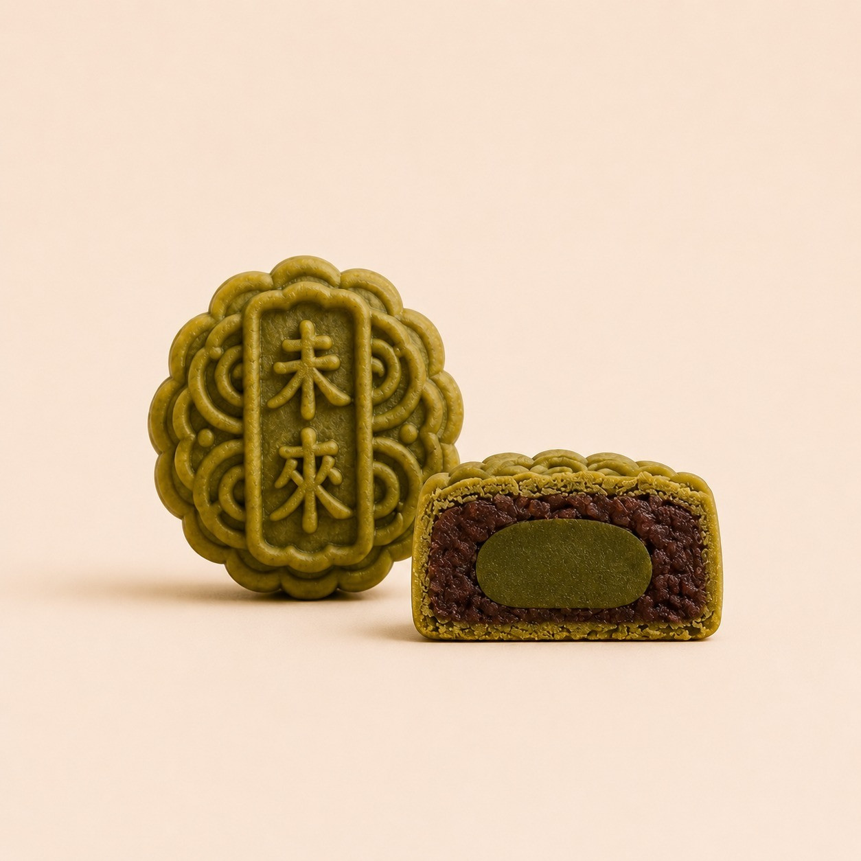 Mini Matcha Red Bean Mooncake