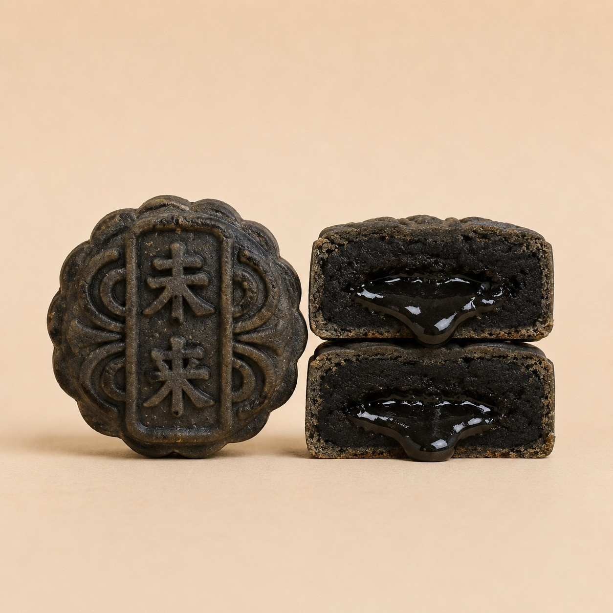 Black Sesame Lava Mooncake